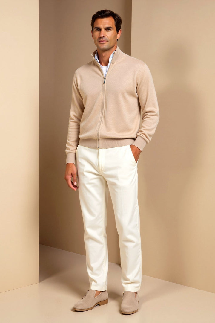 Men's slim fit zip-up jacket, great for casual outings. Features a stylish stand-up collar & comfortable design.