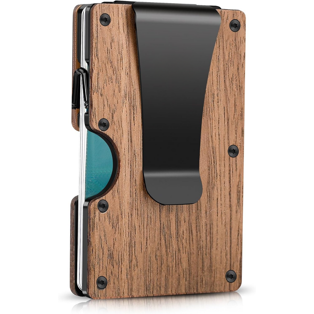 CarbonVault RFID-blocking carbon fiber slim wallet for men with integrated money clip