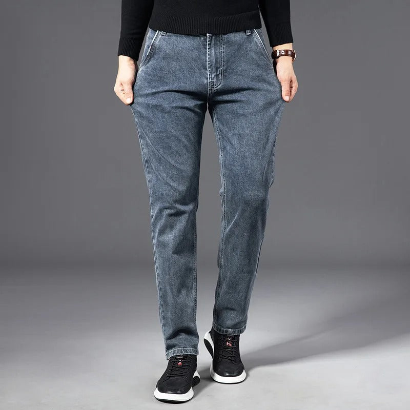 Comfortable men's slim tapered jeans, stretch fabric offers ultimate flexibility for daily wear.