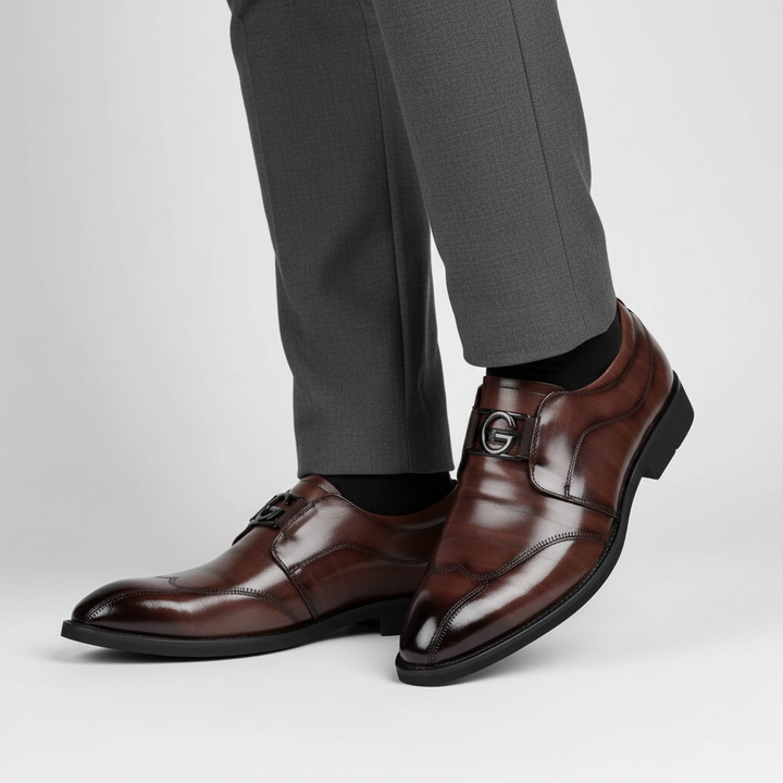 Men's formal slip-on shoes, Glattleder Optik Modern 'Sidney' in black for versatile fashion