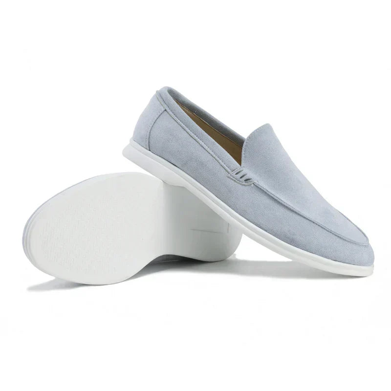 Luxurious men's suede slip-on loafers, offering soft comfort & stylish elegance. Premium fashion footwear.