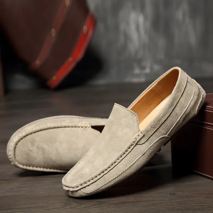 Classic men's slip-on loafers, offering comfortable everyday wear & effortless smart casual style.
