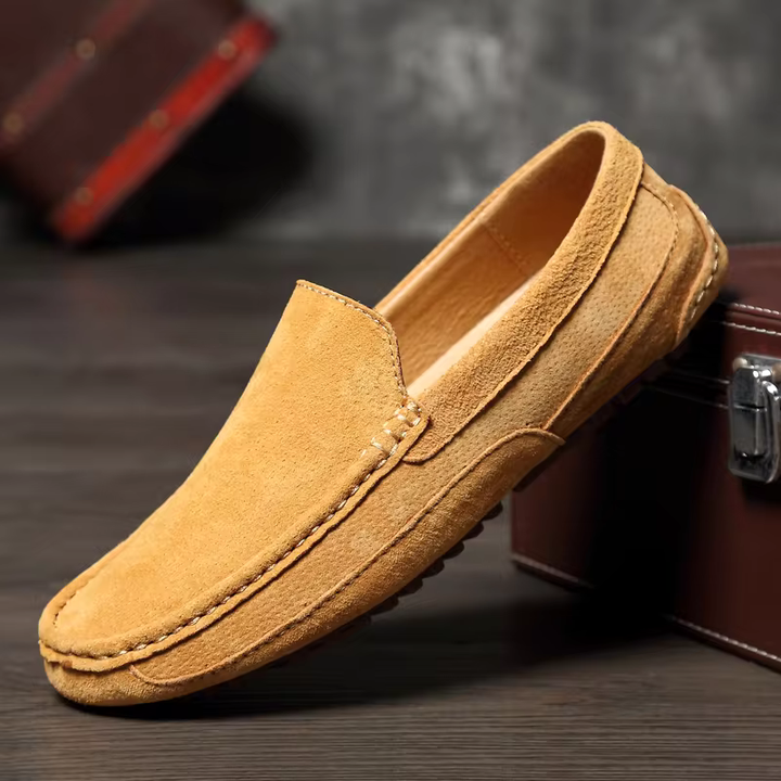 Stylish men's slip-on loafers, perfect for bridging casual comfort with a smart dress shoe appeal.
