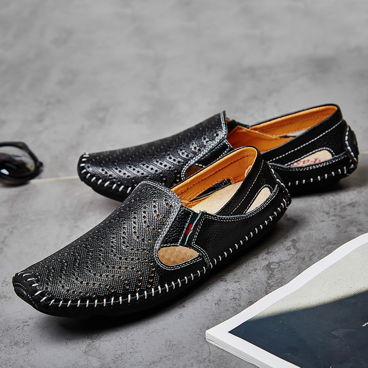 Supportive men's loafers, slip-on convenience with superior cushioned footbed for comfort.
