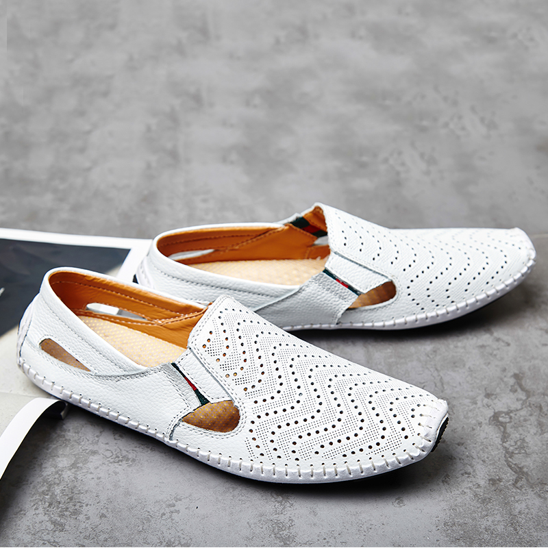 Modern men's slip-on loafers, combining classic style with advanced cushioning technology.