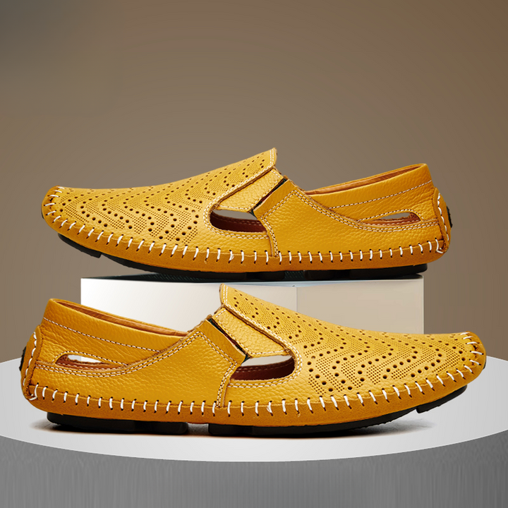 Durable men's slip-on loafers, cushioned for comfort, ideal for daily casual use.
