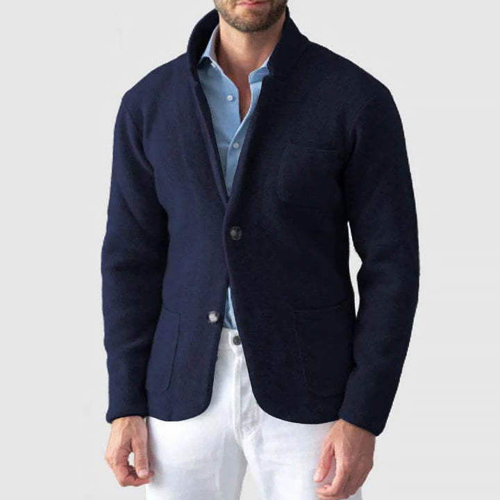Men's versatile smart-casual blazer jacket. Tailored fit, modern design, and patch pockets for men.