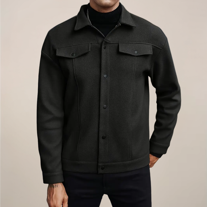 Everyday men's smart casual button-up jacket, a stylish choice for modern fall & winter layering.