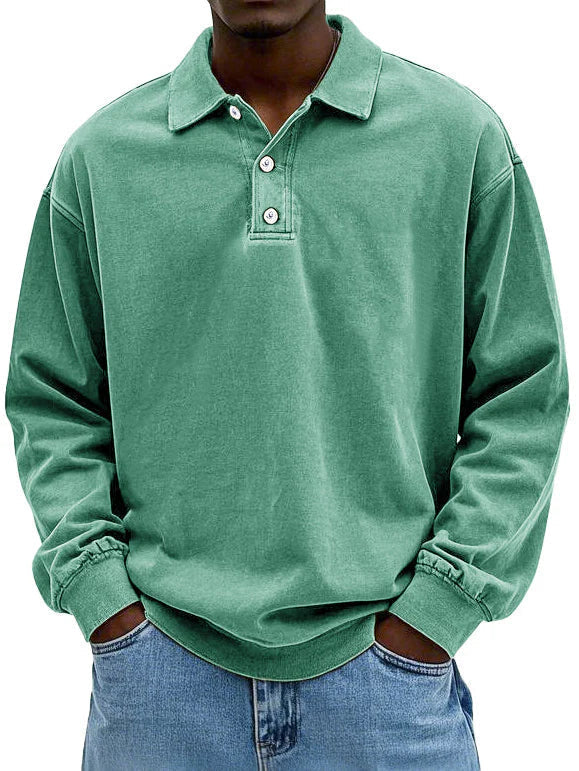 Classic men's long sleeve polo shirt, an ideal smart casual choice for men's clothing.