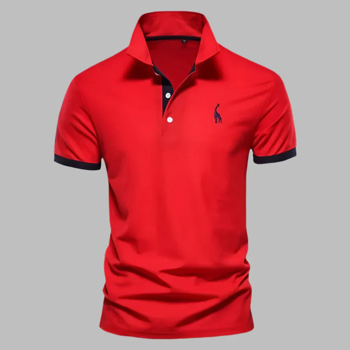Stylish men's collared polo shirt, soft fabric, classic fit, and contrast detailing.