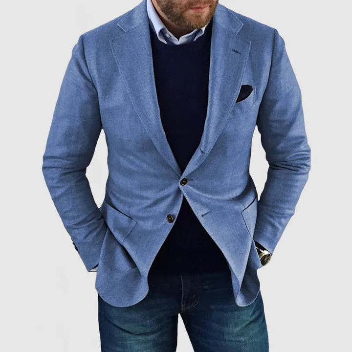 Men's smart two-button tailored blazer for events. Perfect for business casual & semi-formal occasions.