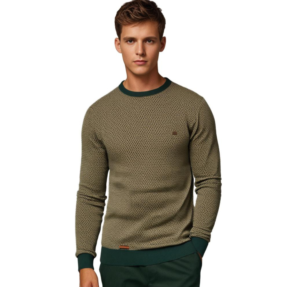 Men's soft, warm everyday comfort sweater in a classic knit, perfect for fall and winter casual wear.