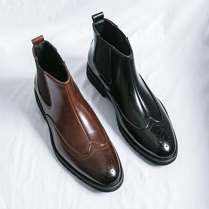 Versatile men's slip-on Chelsea boots, perfect for both formal and casual settings.