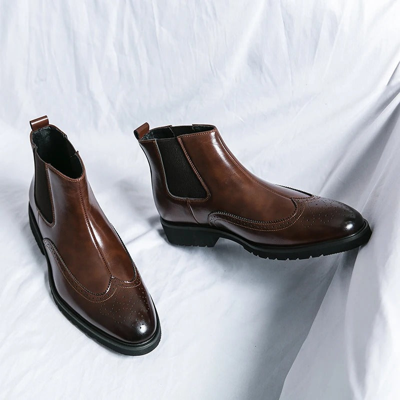 Elegant men's slip-on ankle boots, perfect for dress or everyday fashion.