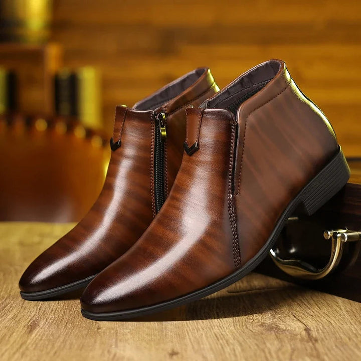 Men's Sorrento ankle boots with stylish zippered design for comfort & versatility.