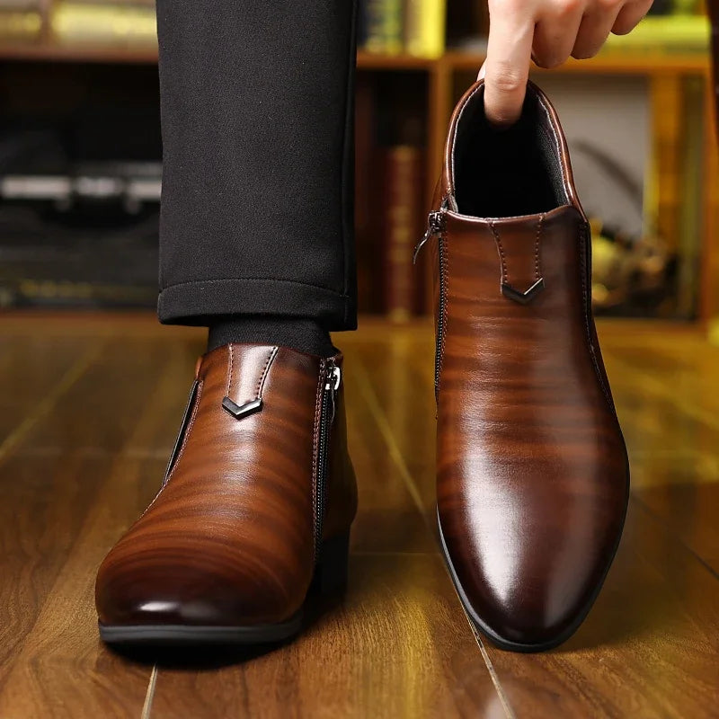 Versatile men's Sorrento zipper ankle boots, ideal for dress or casual outfits, offering classic style.