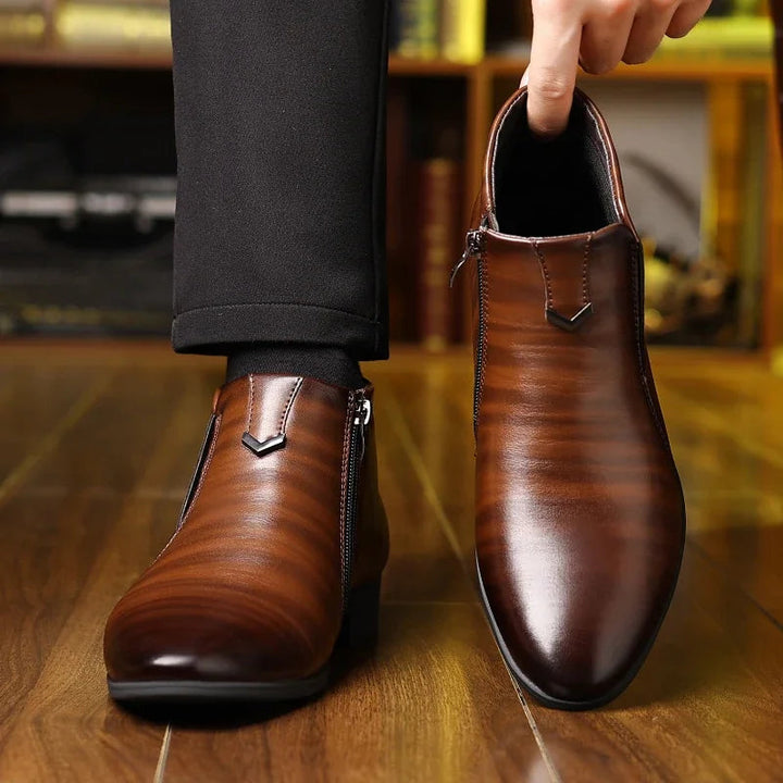 Versatile men's Sorrento zipper ankle boots, ideal for dress or casual outfits, offering classic style.