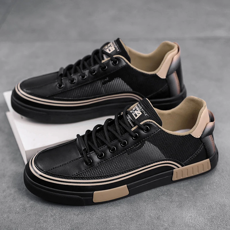Angled shot of men's Sorrento black athletic sneakers, sleek design, sporty & cushioned.