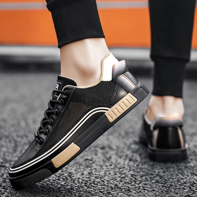 White men's Sorrento modern sneakers with subtle green accent, ultimate cushioned comfort.