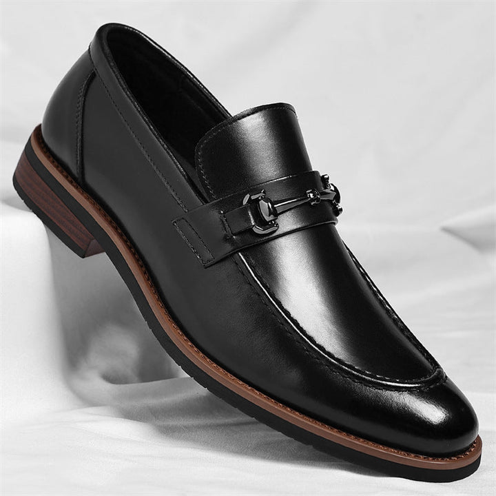 Comfortable men's Sorrento slip-on loafers, ideal dress shoes for professional office wear or smart casual events.