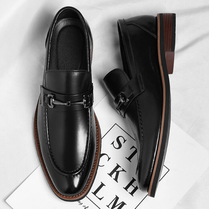 Men's Sorrento slip-on loafers: comfortable, pointed toe dress shoes for professional & smart casual style.