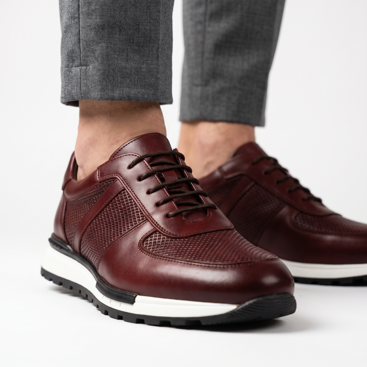 Men's fashion Spencer sneakers: stylish leather, mesh, and platform casual lace-up footwear.