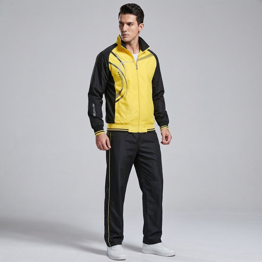 Men's loungewear tracksuit set, comfort fit, sporty casual style perfect for spring/autumn.