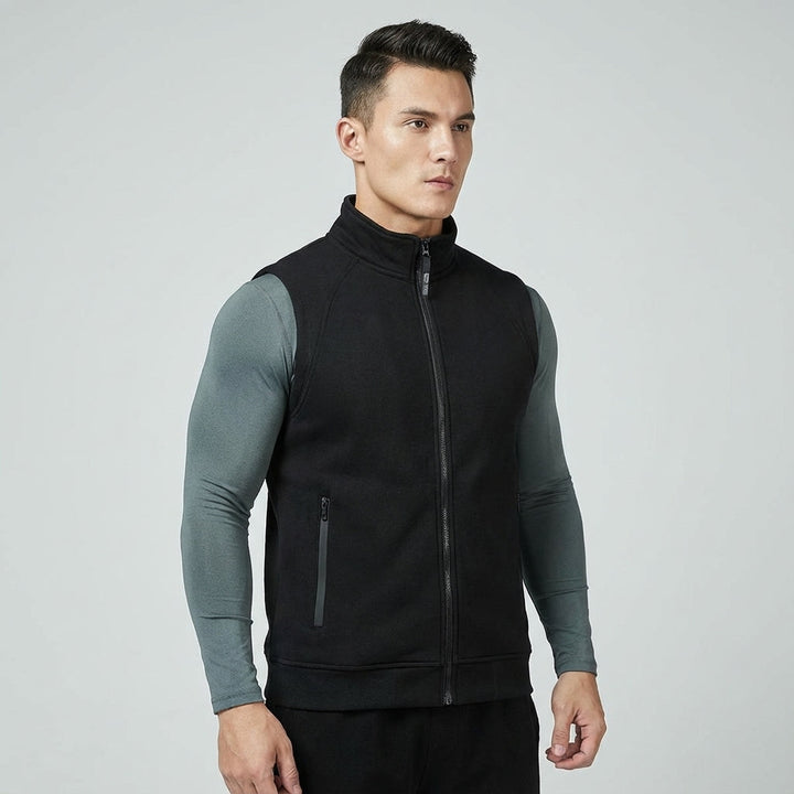 Adam men's athletic vest, lightweight padded gilet with warm fleece lining and zipped pockets.