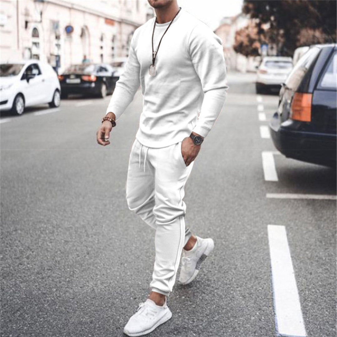 Dynamic men's performance tracksuit for sportswear, an athletic set combining fashion, comfort, and gym readiness.