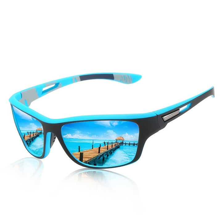 Sleek men's sport sunglasses, polarized UV400 protection, ideal for active men.