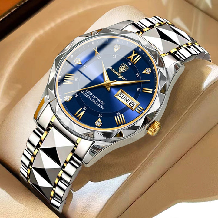 Classic men's quartz watch, water resistant, elegant design.