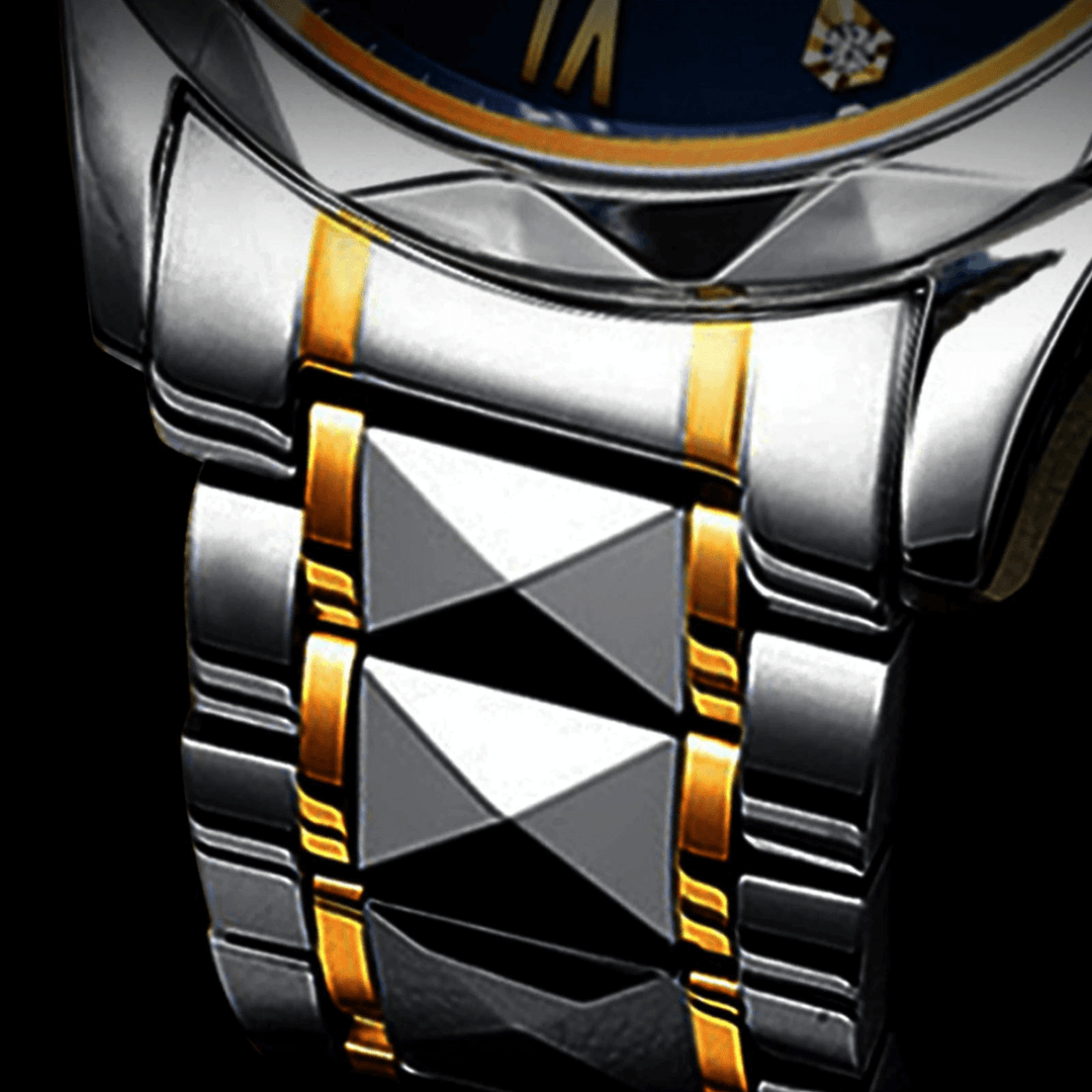 Men's luminous stainless steel watch, elegant and versatile for all occasions.