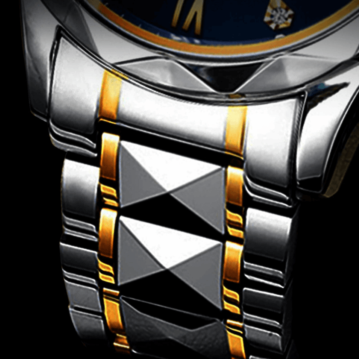 Men's luminous stainless steel watch, elegant and versatile for all occasions.