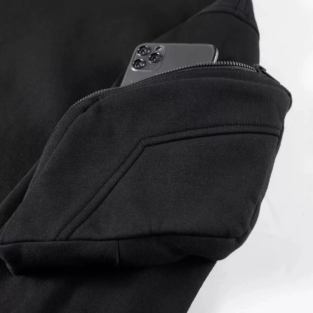 Men's Stealth Zip Hoodie, ideal activewear and outerwear with a modern design for comfortable layering.