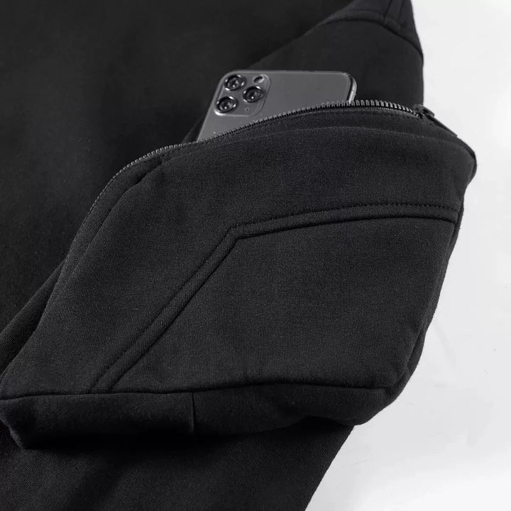 Men's Stealth Zip Hoodie, ideal activewear and outerwear with a modern design for comfortable layering.
