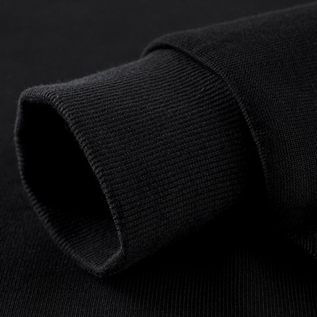 Comfortable Men's Stealth Zip Hoodie, featuring a minimalist design for sleek everyday men's fashion.