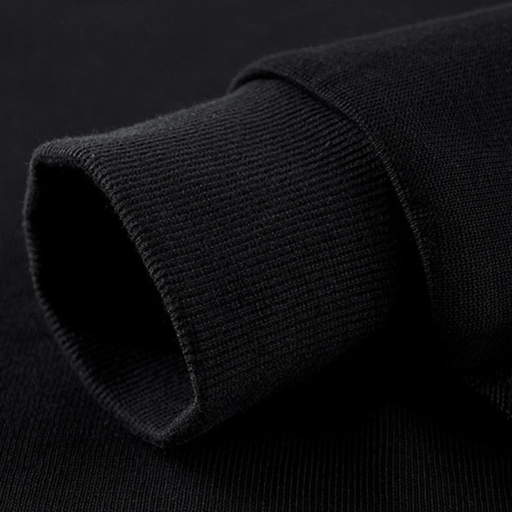 Comfortable Men's Stealth Zip Hoodie, featuring a minimalist design for sleek everyday men's fashion.