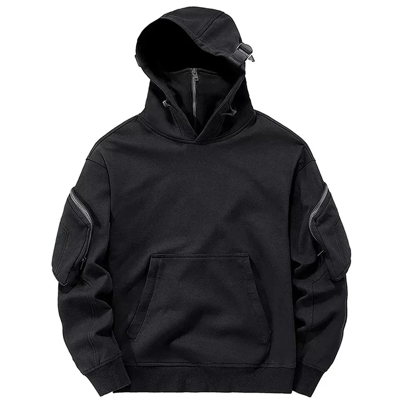 Versatile Men's Stealth Zip Hoodie, blending modern style with cozy comfort for casual and active wear.