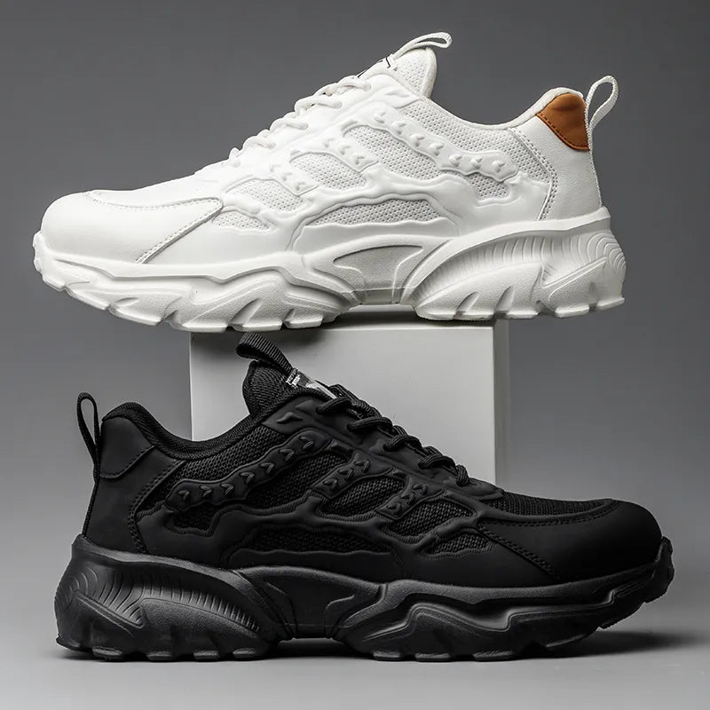 Men's steel toe safety sneakers, ultimate work protection, anti-slip, durable industrial footwear.