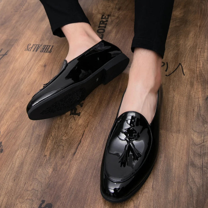 Comfortable and stylish men's blue loafers, Sterling Midnight design, perfect formal footwear.