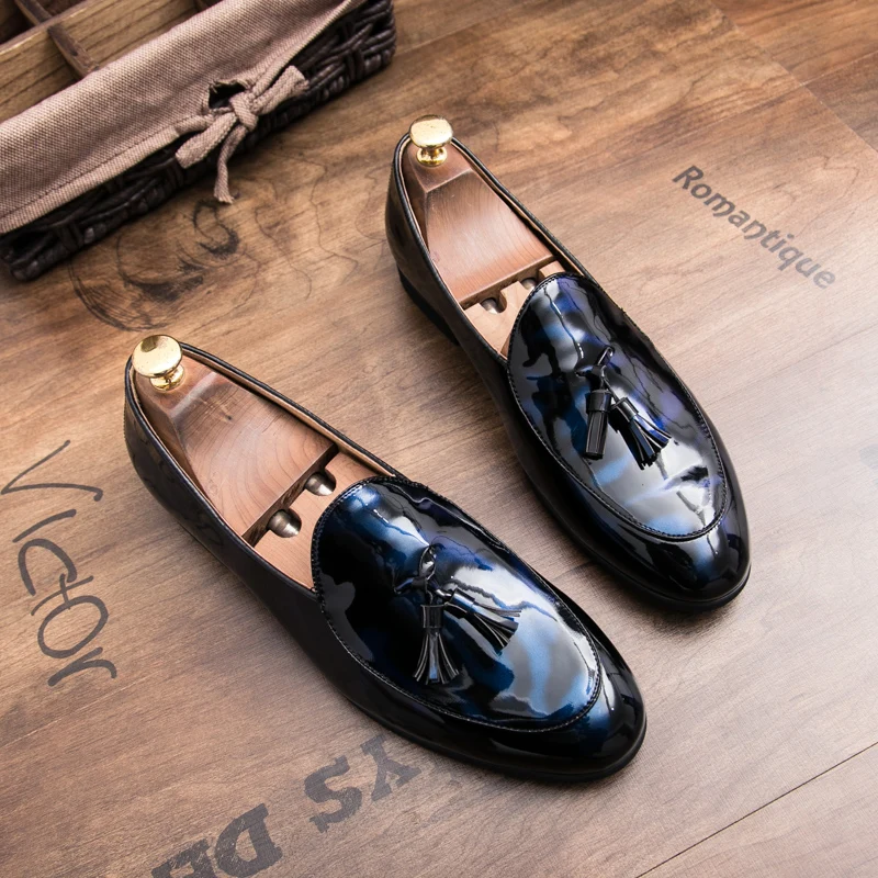 Sophisticated Sterling Midnight blue men's loafers, featuring elegant polished leather.