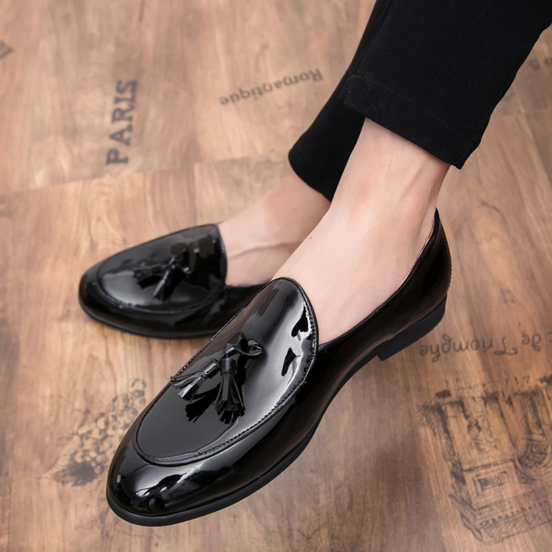 High-quality men's formal blue loafers, Sterling Midnight style, for an elegant look.