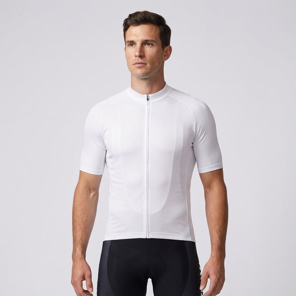Full outfit: men's Steven cycling kit includes a bike jersey and bib shorts, ideal for warm weather cycling