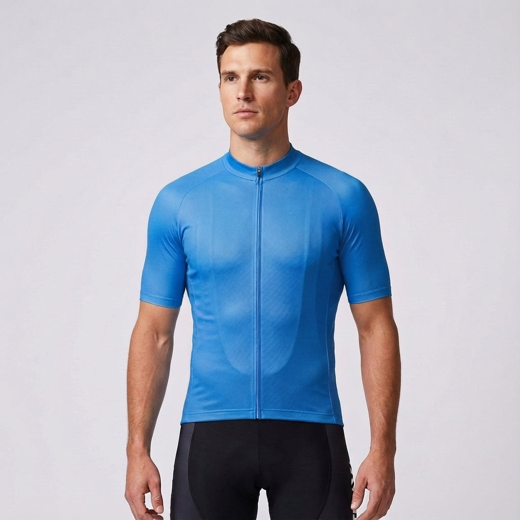 Ergonomic men's Steven cycling set, bike jersey and bib shorts, offering optimal fit for male athletes