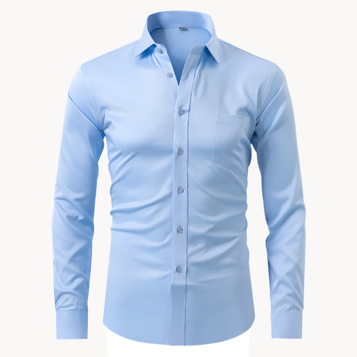 Men's stretch dress shirt, long sleeve, perfect for formal wear & professional office attire.