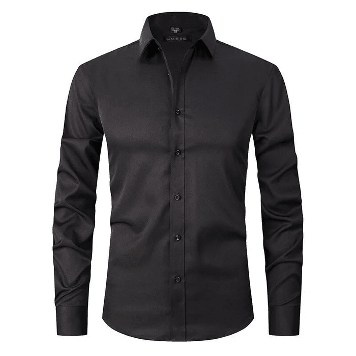 Professional men's formal dress shirt, long sleeve & stretch for all-day comfort in the office.