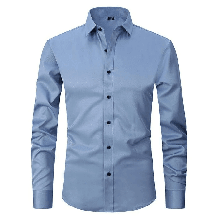 Men's formal button-up shirt, long sleeve stretch design, a must-have for professional attire.