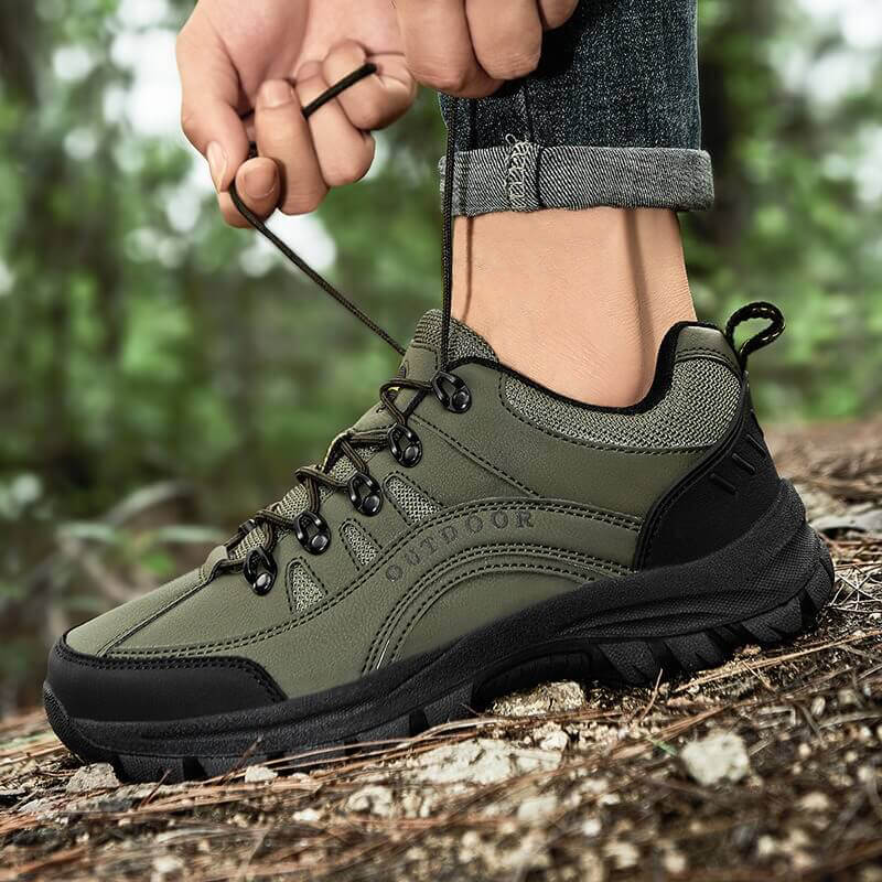 StrideEase men's low-cut comfort walking shoes, providing arch support & foot pain relief for everyday wear.