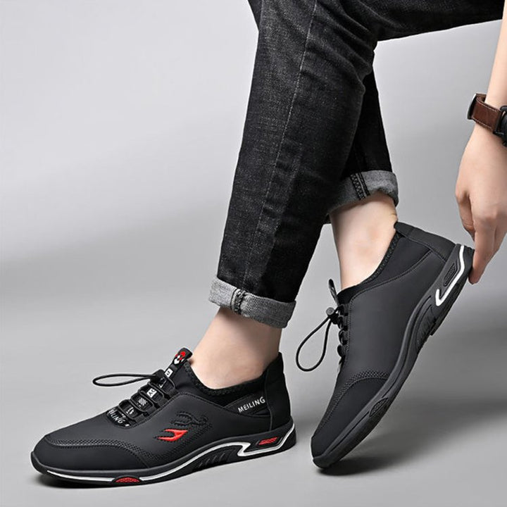 Lightweight ergonomic StrideLux men's sneakers, ideal for daily comfort, casual footwear & active use.