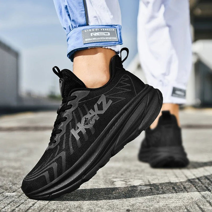 Back view of Men's StrideX athletic sneakers, showcasing stable heel support